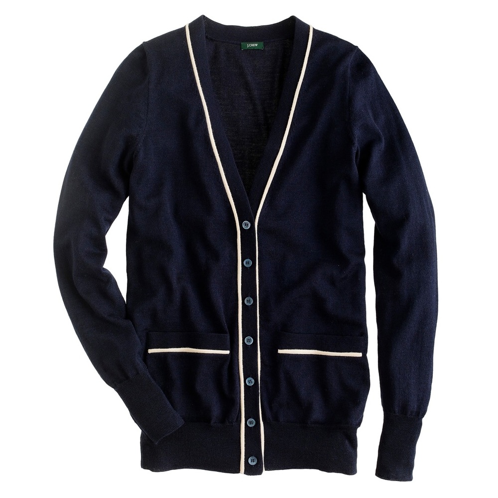 J.Crew Tipped Merino Cardigan Size S